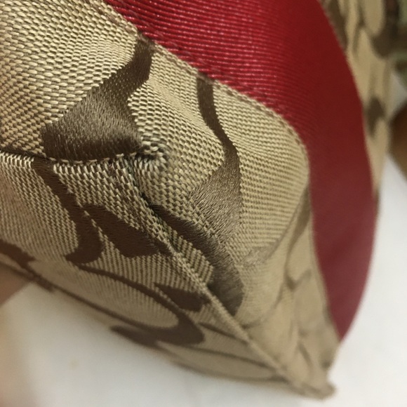 Authentic Coach Signature Striped Tote Bag - Picture 5 of 16